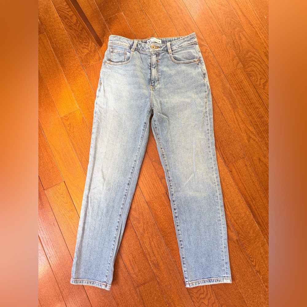 Zara Light Blue Straight Leg Jeans